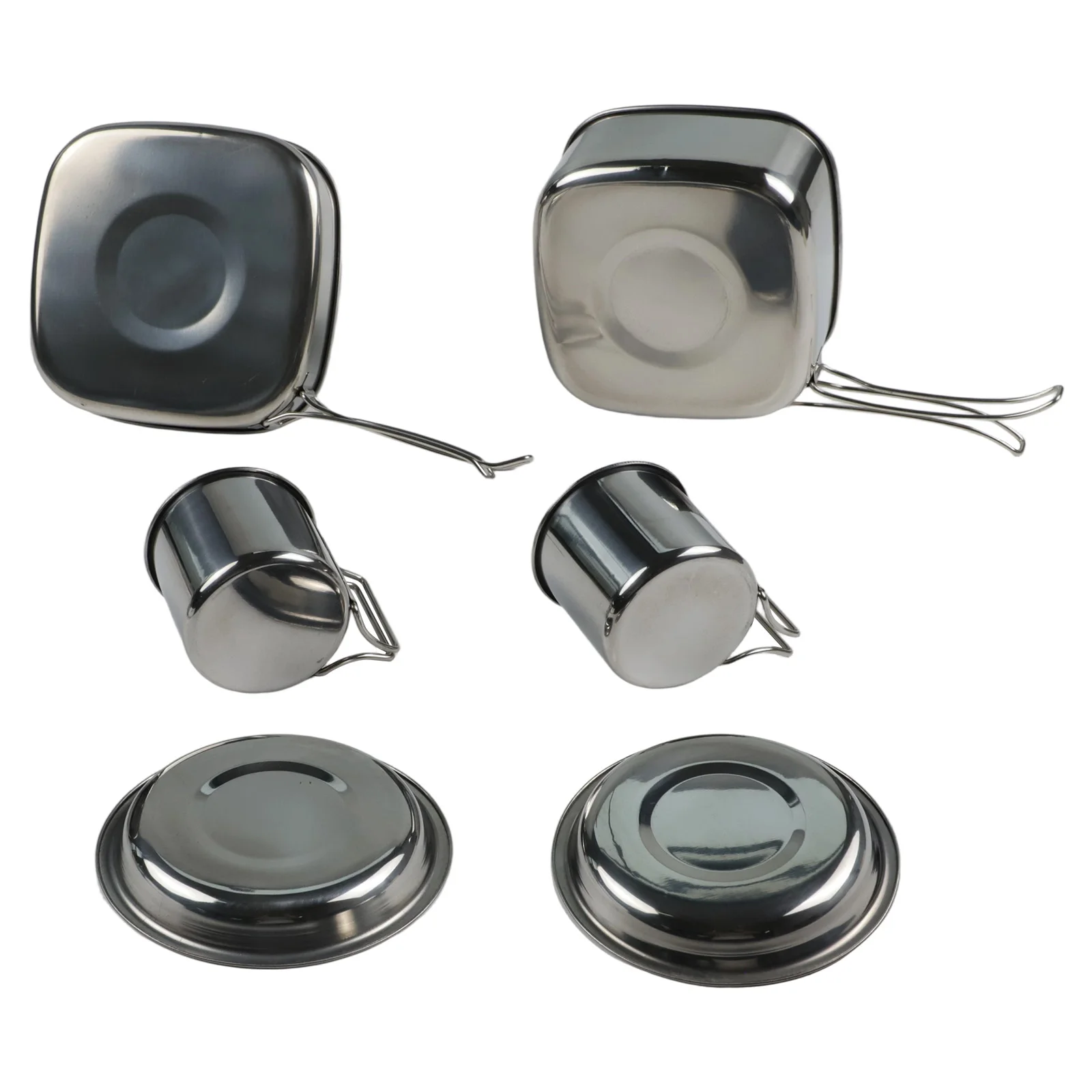 Outdoor For Camping Cookware Set Stainless Steel Crockery with Stackable Design for Easy Storage and Transport