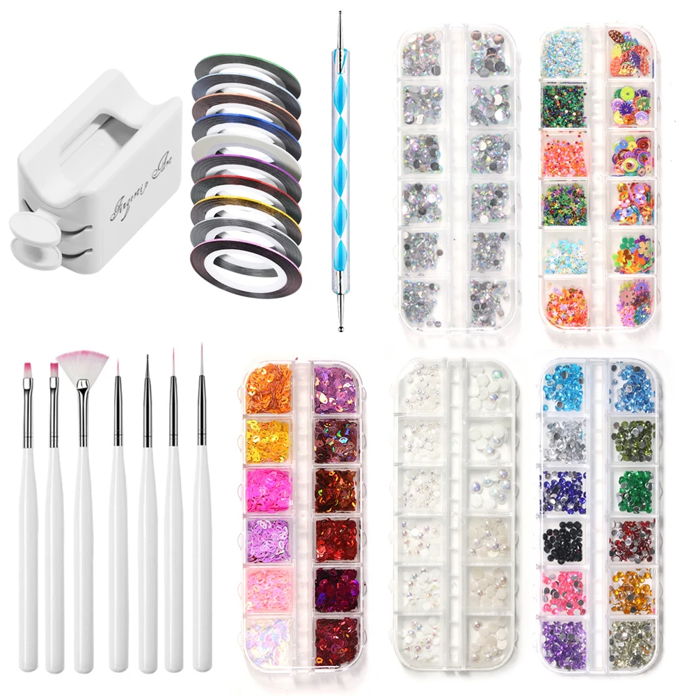 

LULAA Manicure Set for Nail Sequin Kit Nail DIY Accessories Set Cannetille Nail Art Pen Nails Accessories Manicure Tools