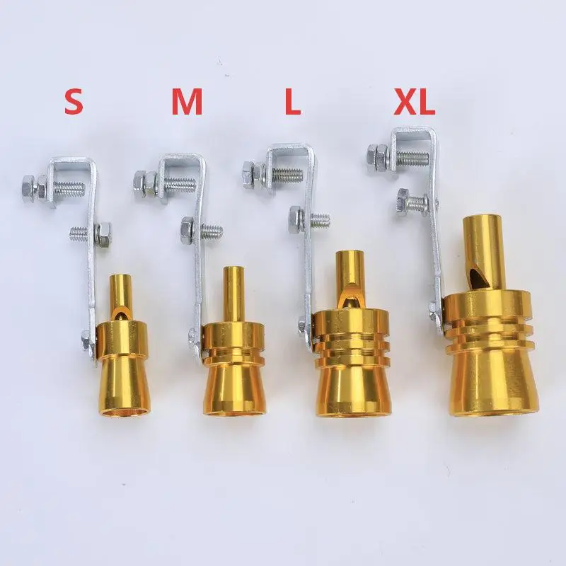 

Golden one-piece car modification turbo whistle exhaust pipe sounder imitation sounder