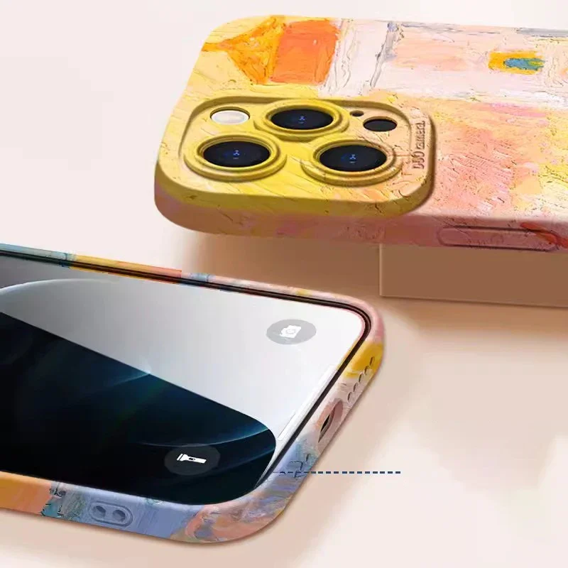 Van-Gogh Oil Painting Phone Case For iPhone 11 12 13 14 15 Pro Max XS X XR 7 8 15 Plus SE 2020 Shockproof Silicone Bumper Cover image 6