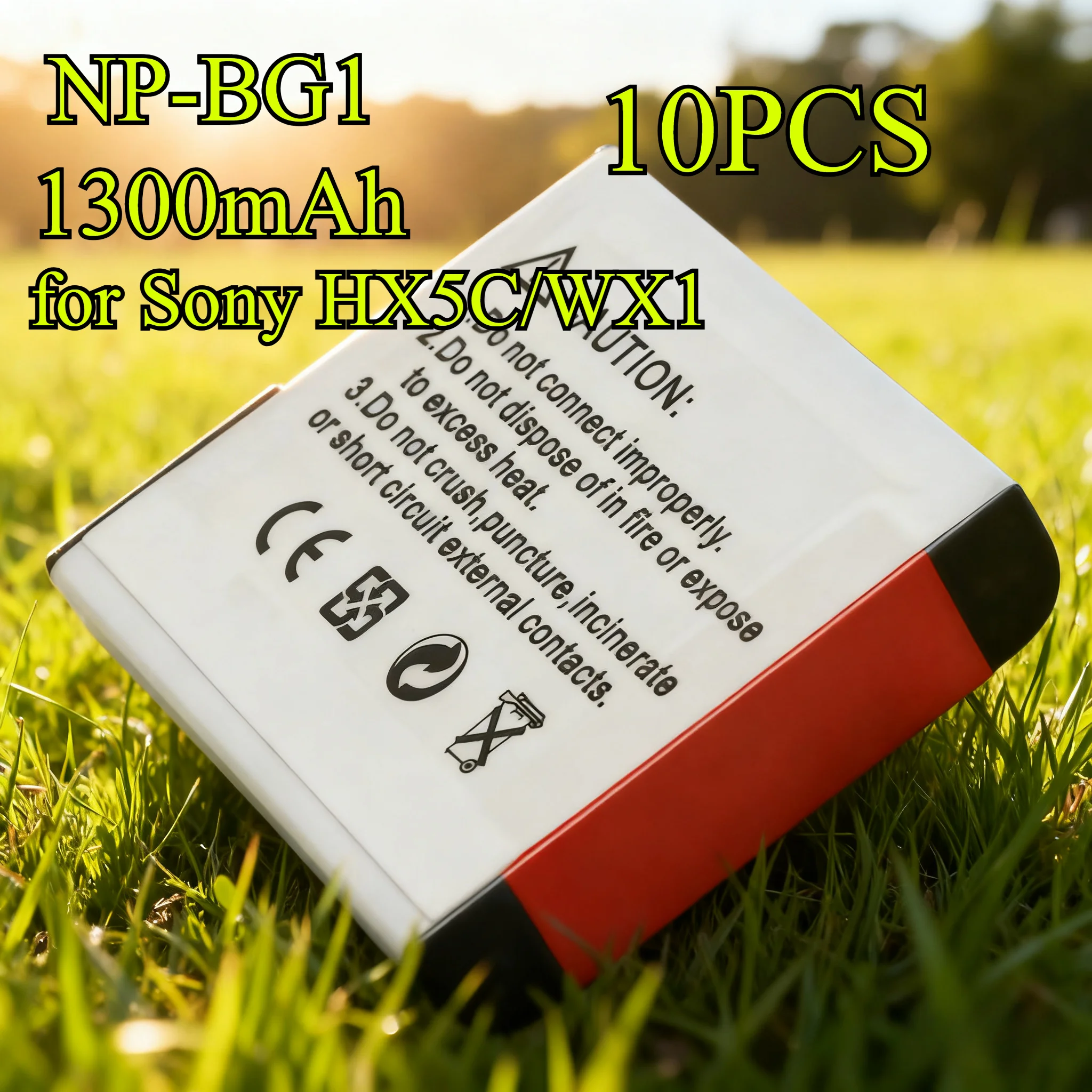 

10PCS 1300mAh NP-BG1/FG1 Replacement Battery for Sony HX5C/WX1/T20/WX10 Digital Cameras High Capacity Li-ion Power Supply Safe
