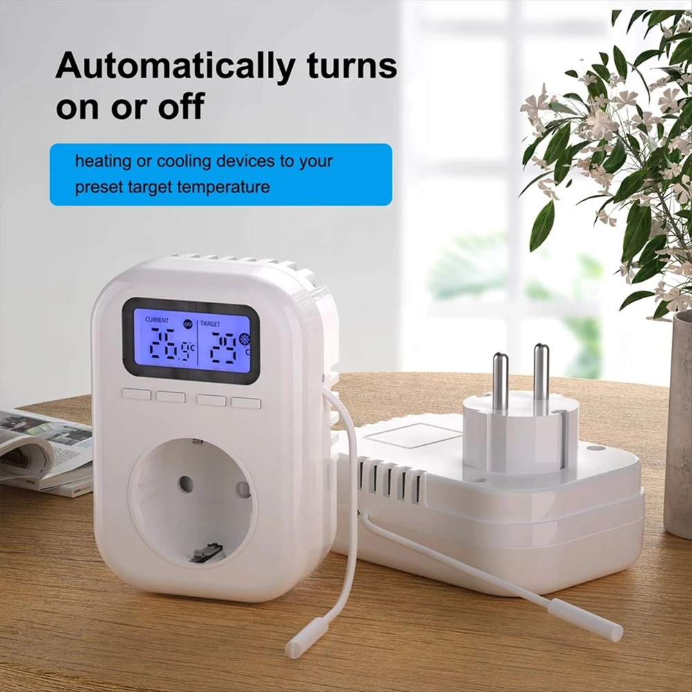 New smart home temperature control device household backlit digital display thermostat socket 220V temperature controller plug