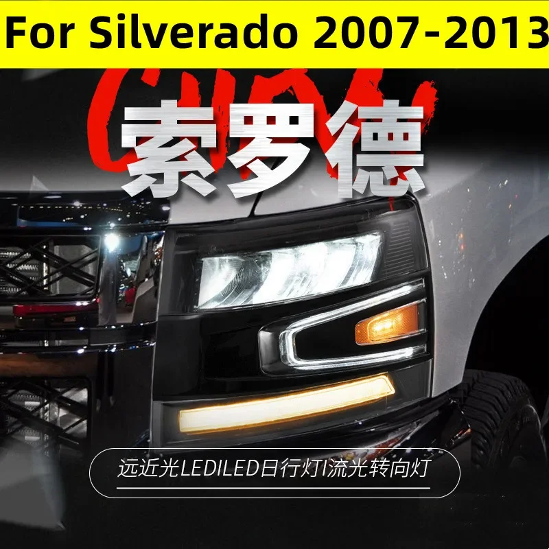 

LED Headlight for Silverado 2007-2013 DRL High Low Beam Turn Signal Lights LED Head Lamp Accessories