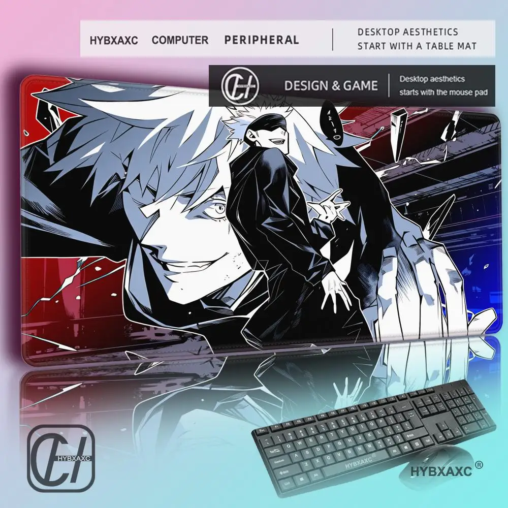 

Large Gaming Mouse Pad J-ujutsu Kaisen Gojo Satoru Mousepad LockEdge Thickened Computer Keyboard Desk Mat Rubber Anti slip Mats