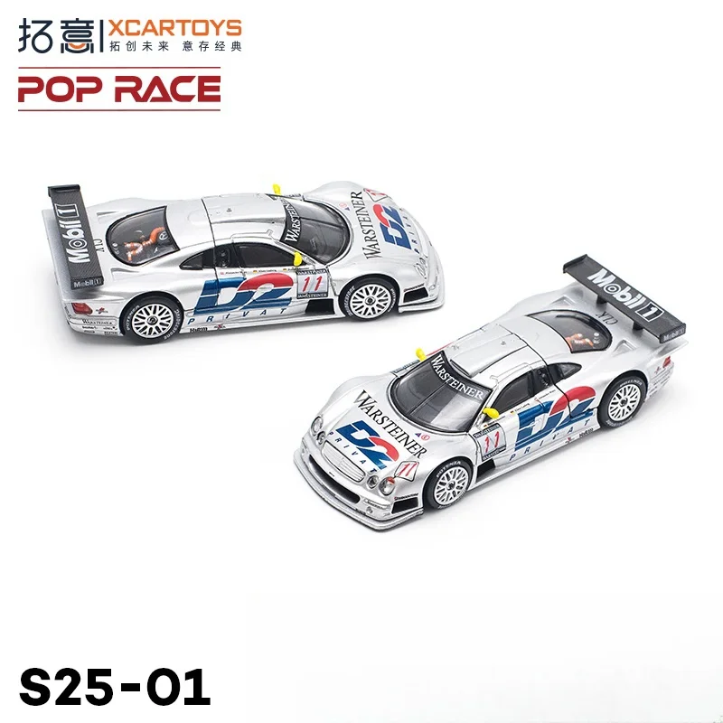 XCARTOYS 1:64 Mercedes-Benz CLK GTR D2 Silver painting limited edition S25-01 alloy press shaft miniature model,adult decoration