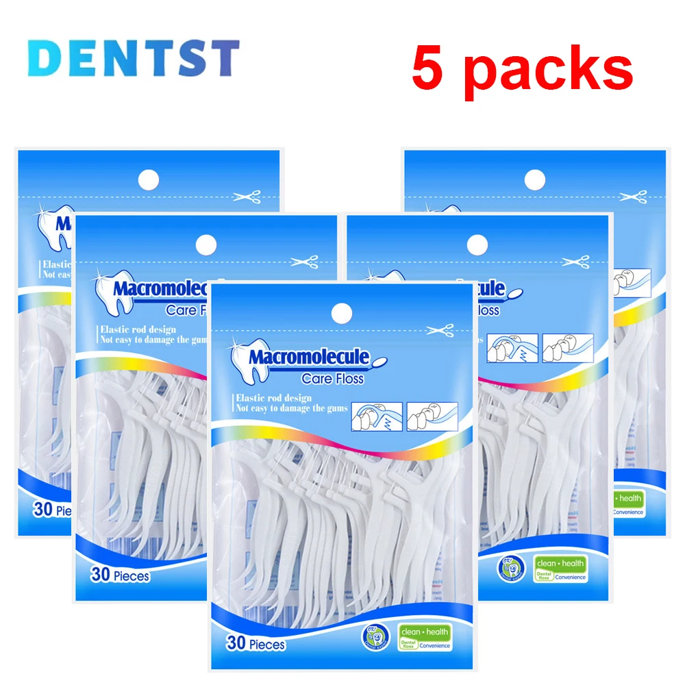 5 Packs Dental Floss Oral Hygiene Disposable Superfloss High Toughness Professional Toothpicks Sticks Tooth Cleaning Pick Tools