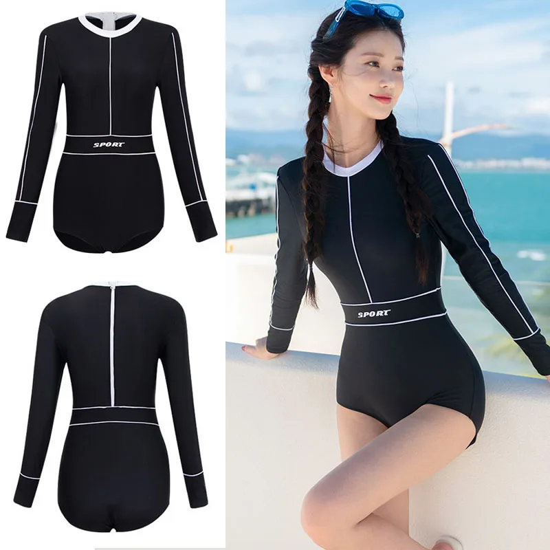 

Women Rash Guard Long Sleeve Swimsuit Surfing Swimsuit Bathing Suit One Piece Swimsuit Rashguard Quick Dry Athletic Beachwear