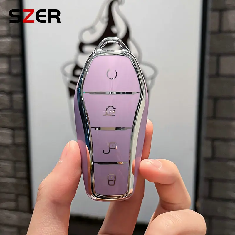 TPU Car Key Case Cover Fob For BYD Han Ev Tang Dm/Qin PLUS/Song Pro/MAX/Yuan Dolphin E2 Protector Auto Keychain Accessories