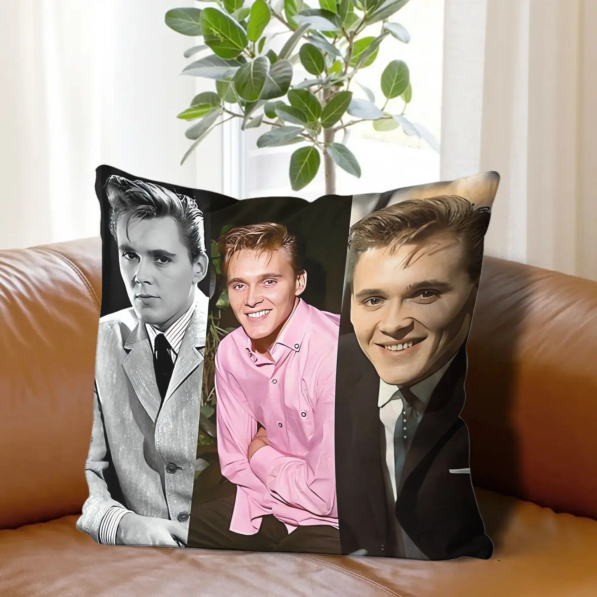 Customize ZLIENSZUS Billy Frezier Vintage Billy-Frezier-Face Pillowcase - Retro Design, Soft 100% Polyester with Zipper Closure,