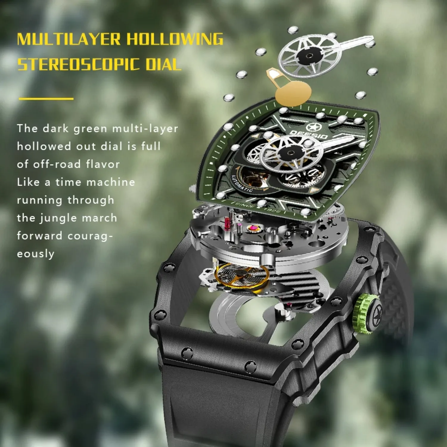 Reloj GMT automático Deesio para hombre con movimiento japonés MIYOTA 82S7, Esfera luminosa, reloj deportivo de lujo resistente al agua, regalo para él