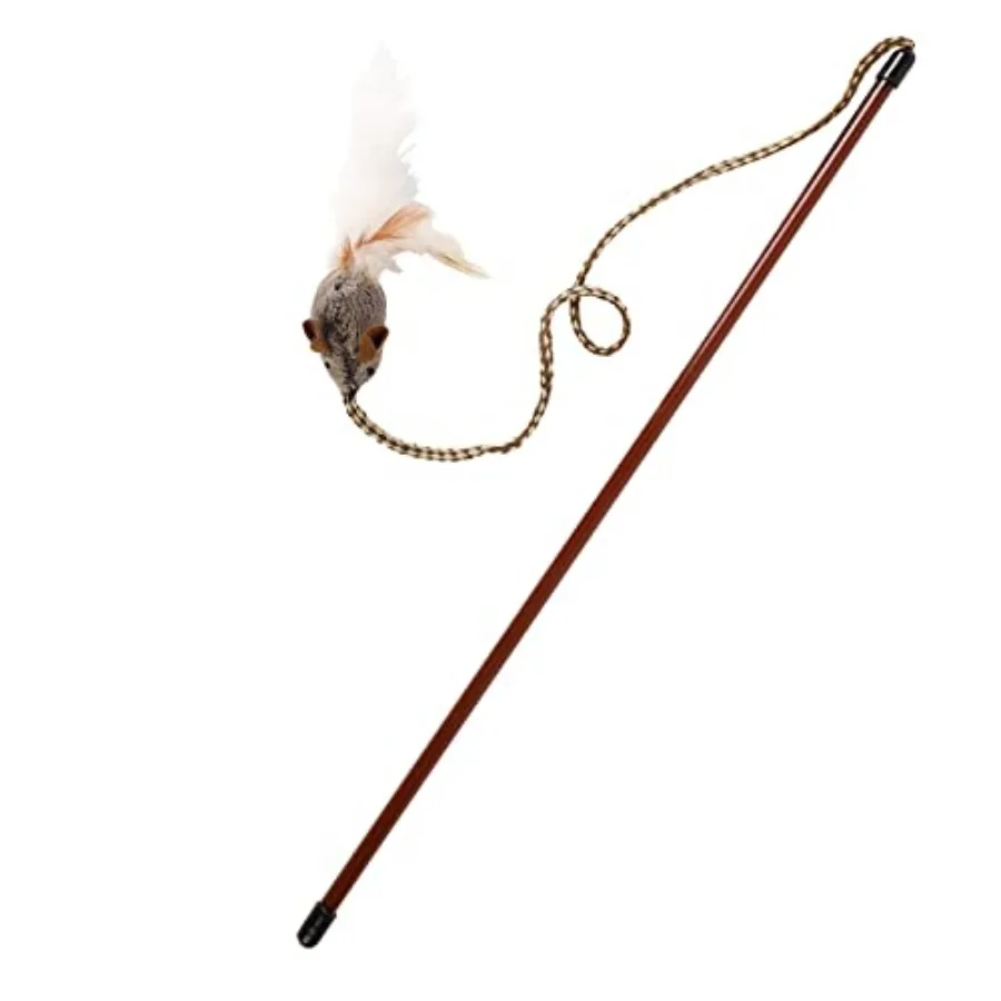 

OurPet's Play-N-Squeak Teathered and Feathered Play Wand Cat Toy, for All Breed Sizes