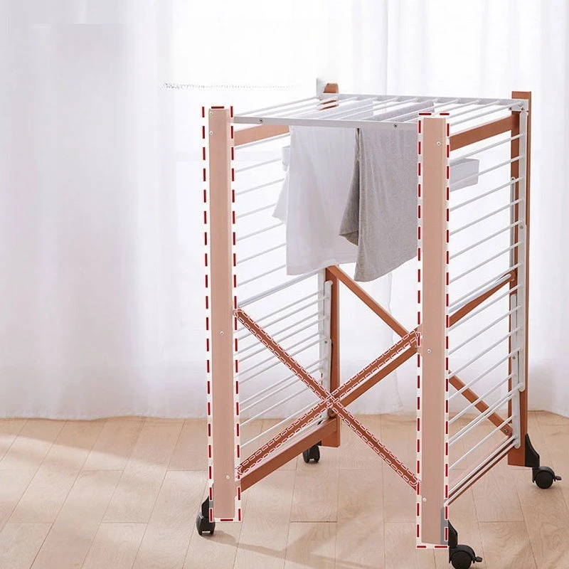 

Сушилка для белья из массива дерева, складная, в стиле легкой роскоши, для виллы, от пола до потолка, для большого балкона, для домашнего использования.