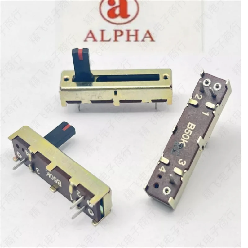 2 PCS ALPHA 3.5cm single link sliding potentiometer B50K with midpoint positioning axis length 10MM