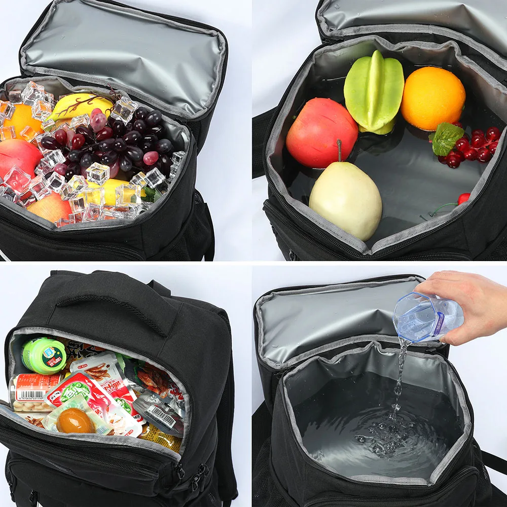 DENUONISS Insulated Picnic Backpack Thermo Ice Beer Cooler Bags Refrigerator Women Kids Thermal Bag 2 Compartment Outdoor Hiking