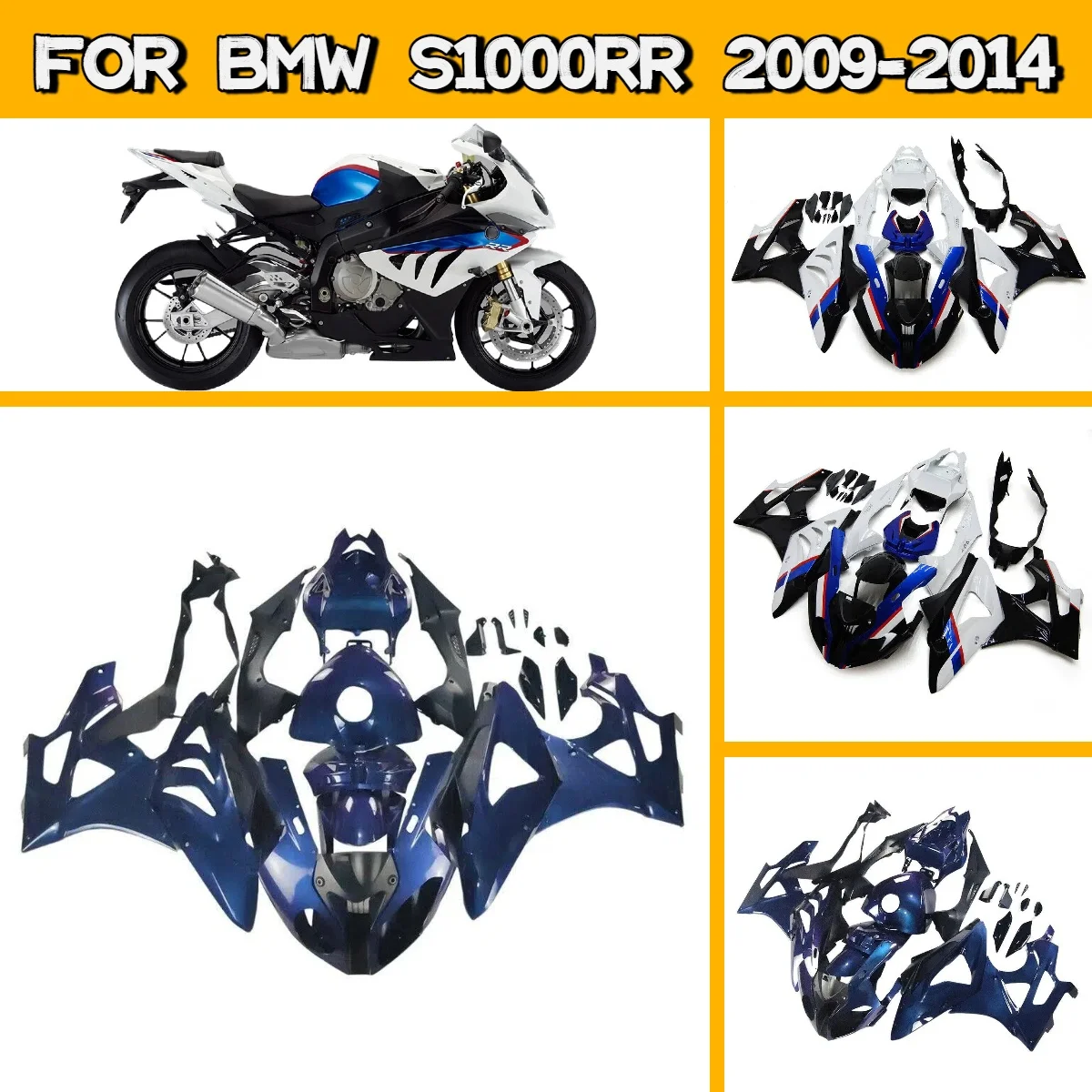 

For 2009-2014 BMW S1000RR Plastic Injection Fairings Custom Paint Style 09-14 S 1000RR Aftermarket Fairing Panel Kit