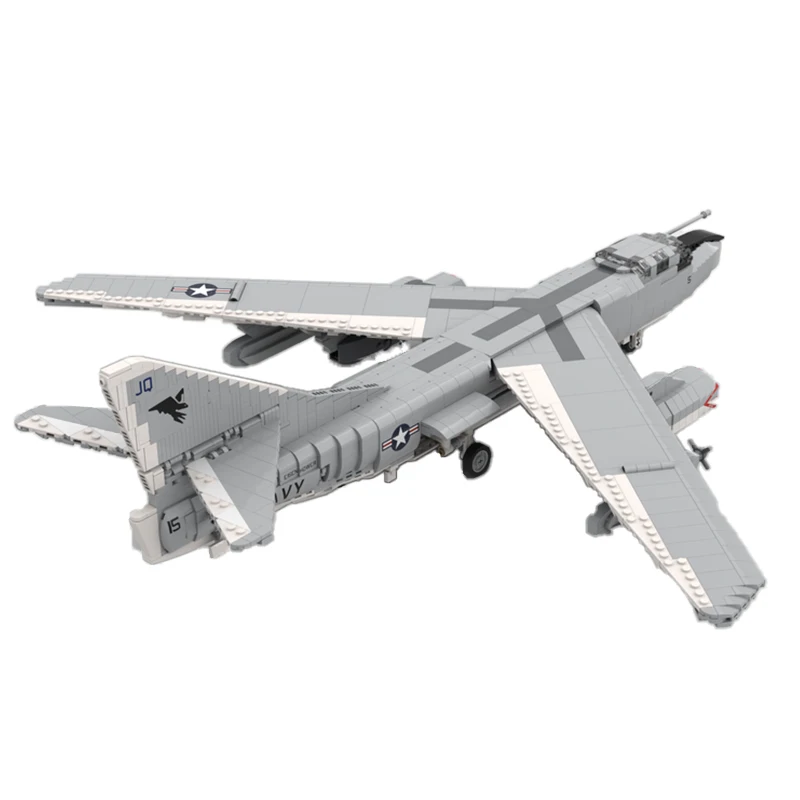 WW2 군사 기술 무기 전투기 EA-3B 하늘 전사 제트 구동 폭격기 빌딩 블록 전략 비행기 모델 벽돌 장난감