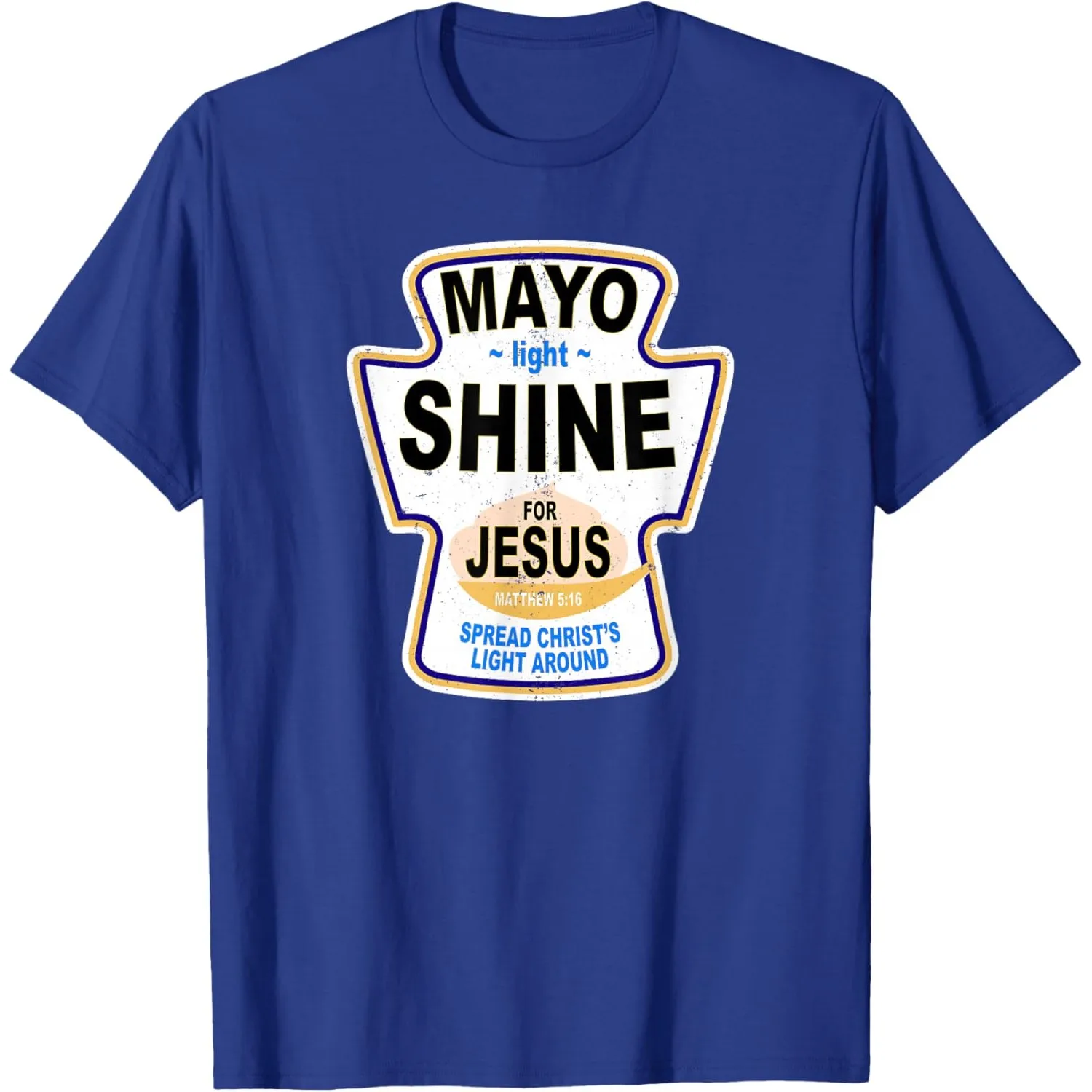 Mayo Shine for Jesus Christian Graphic T-Shirt Men Minimalist Cotton Crewneck Tee