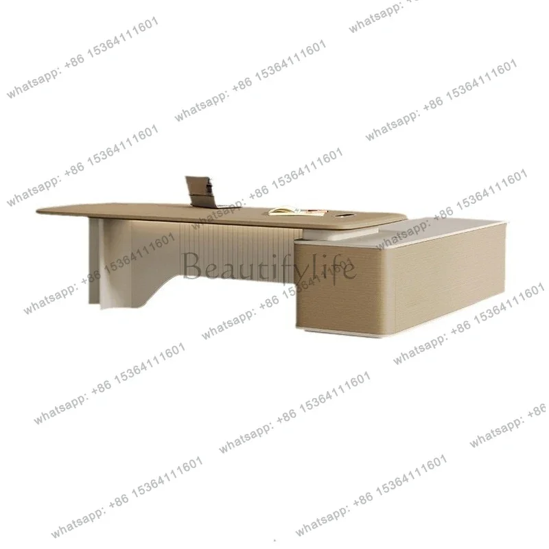 yj9 Light luxury desk Modern minimalist style Solid wood texture Boss big class desk