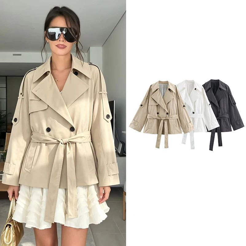 Autumn Women's Jackets & Coats 2026 New Fashion Loose V-neck Elegant Women's Travel Warm Trench Jackets Street Chic Fall Coats