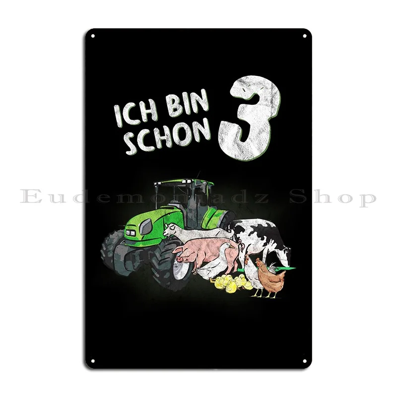 Bauernhof Kinder 3 Jahre Metal Plaque Cinema Retro Club Print Sign Tin Sign Poster