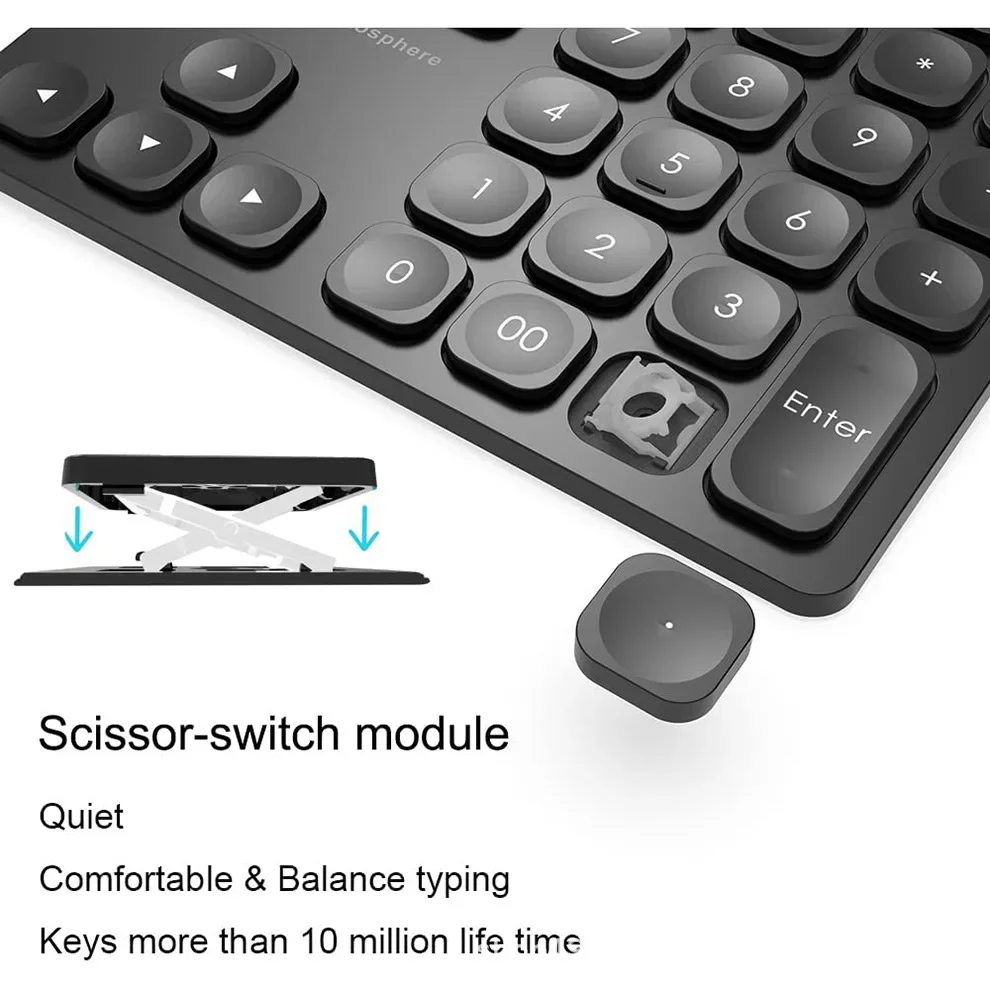 36 Keys Rechargeable Wireless Numeric Keyboard Dual Bluetooth Number Numpad Ultra-slim Numeric Keypad For   Laptop