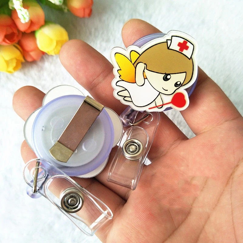 Medical Workers ID Tag Chest Pocket Card Clips Nurses Doctors Work Card Retractable Badge Reel Employee's Card Tag Clips