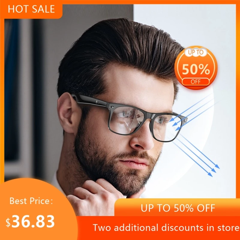 Cross Border Popular Anti Blue Light Multifunctional Music Sports Phone Calls Navigation Translation Bluetooth AI Smart Glasses