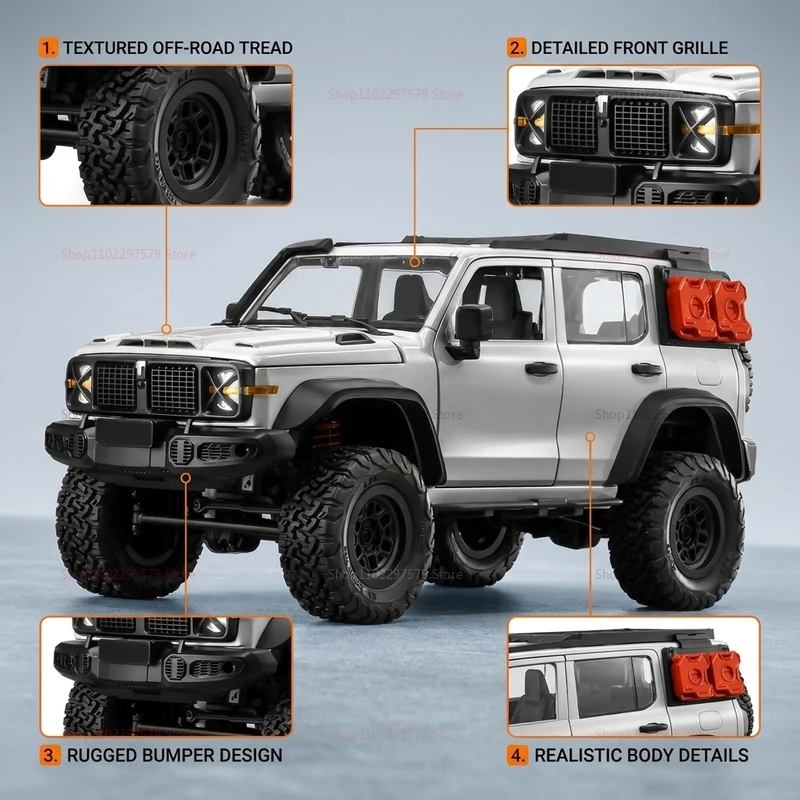 MN300 1:12 Full Scale 4WD RC Rock Climber Off Road Vehicle Remote Control Crawler Electric Model Hobby Toys Gift for Boys Adults view 3