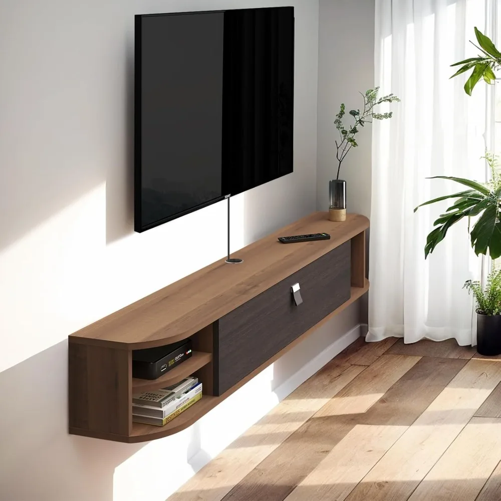 Floating TV Stand,70'' Wall Mounted Under TV Shelf,Modern Floating TV Console image 2