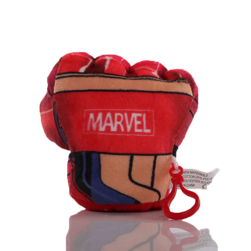 Wholesale 24pcs/lot 10cm New Super heroes stuffed dolls pendants Spider Man Thanos Plush Kerying boxing Glove key chain Gifts