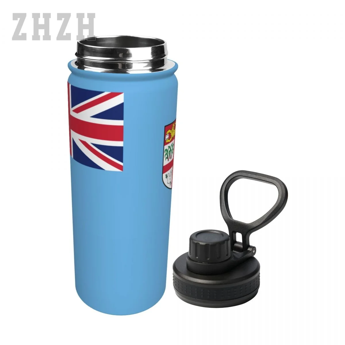 Unisex Sports Water Thermos Bottle Fiji Flag 304 Stainless Steel Double-layer Insulation Cold And Hot Travel