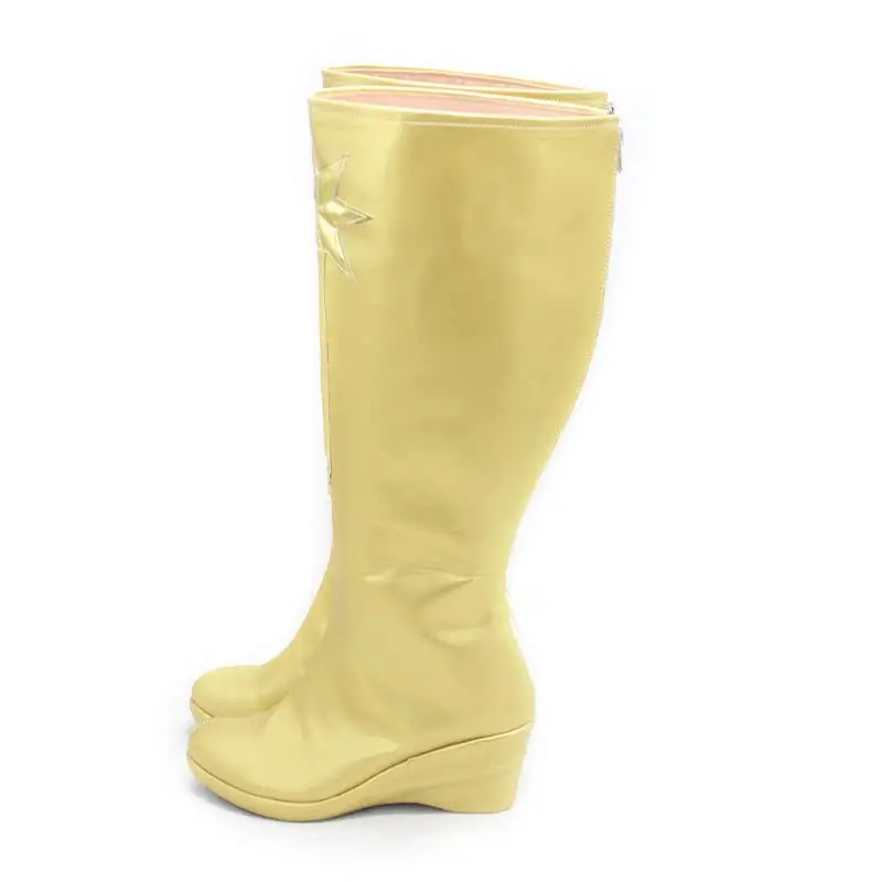 Die Jungen Starlight Annie January Cosplay Schuhe Stiefel Halloween Weihnachten Goldene lange Stiefel