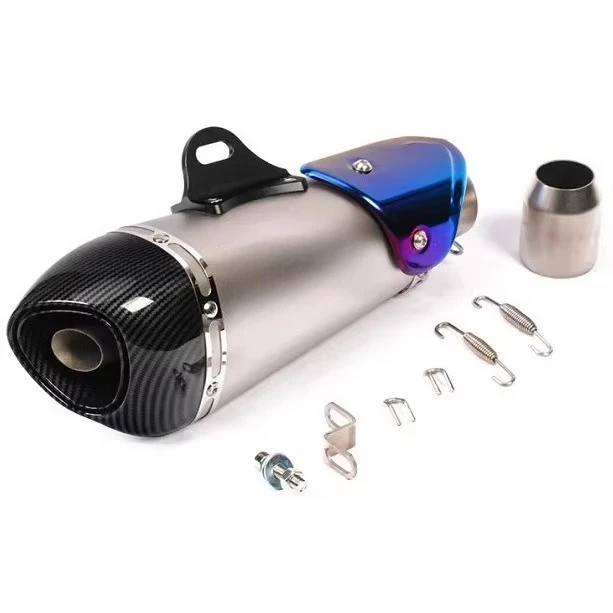 Motorcycle Alpha Exhaust Muffler Pipe Stainless Steel GP Scooter Motorbike Pipe