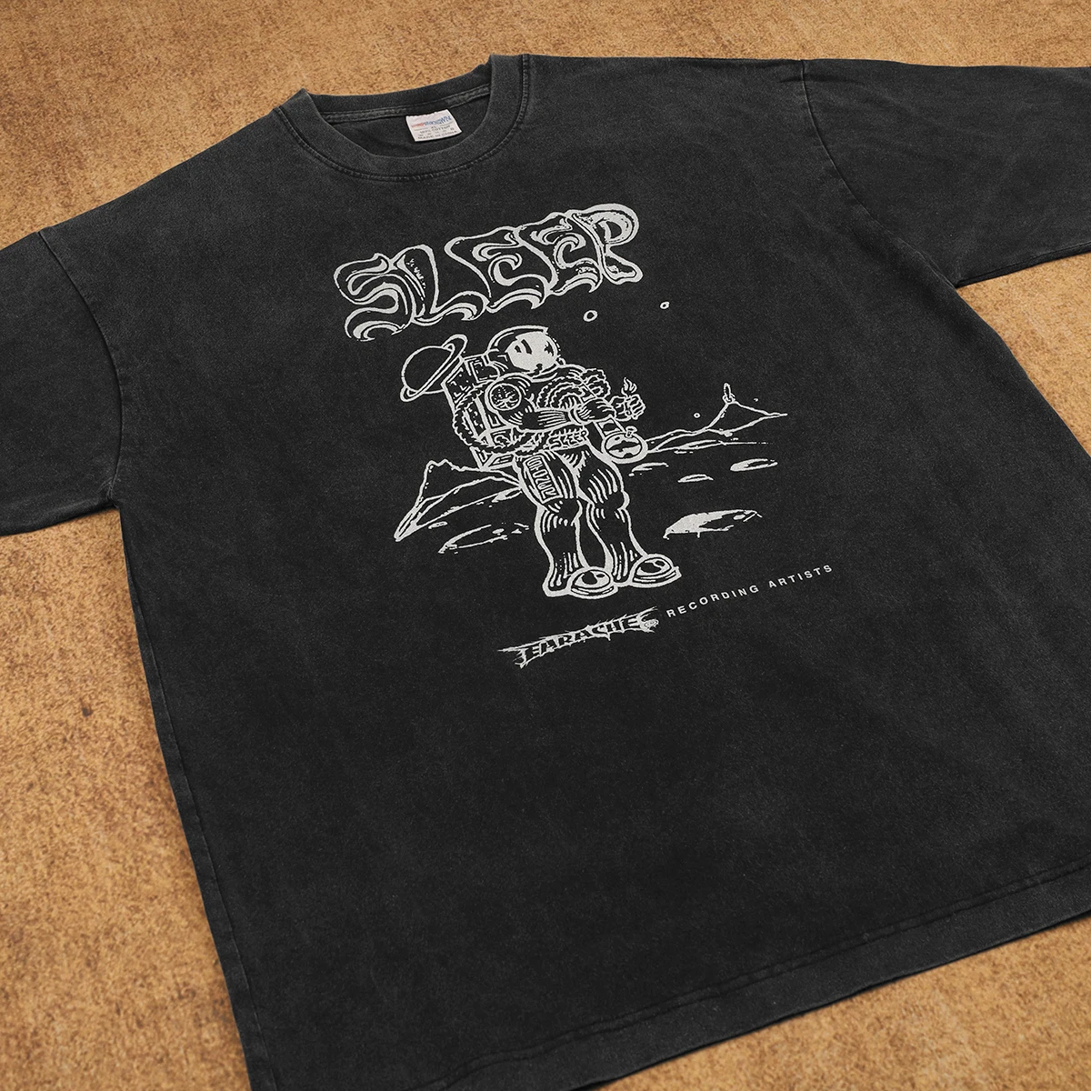 Sleep T-Shirt Earache Records Stoner Rock Metal Om Cathedral Earth High On Fire Bad Taste Washed  Cotton Men's Short Loose Shirt