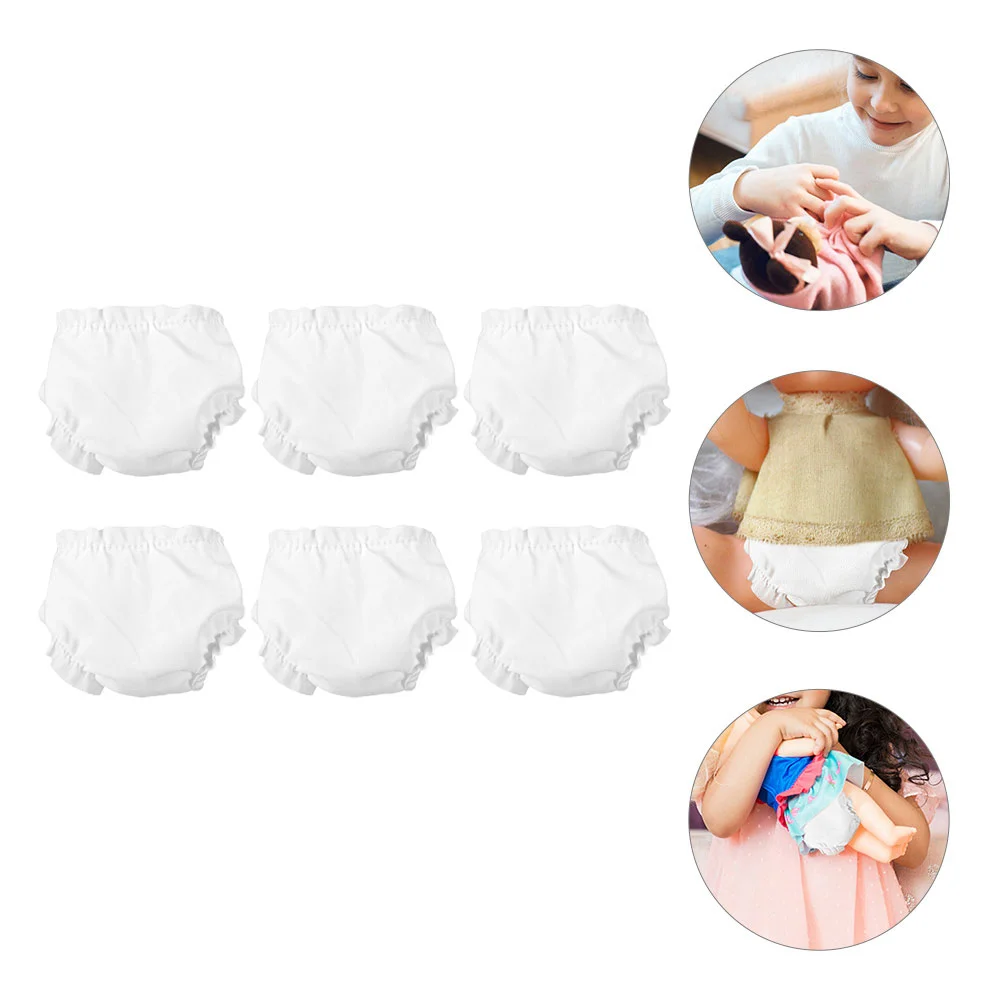 6 pezzi Underpantshouse in miniatura neonato canottiera neonato bambini fingono di giocare panno bianco infantile