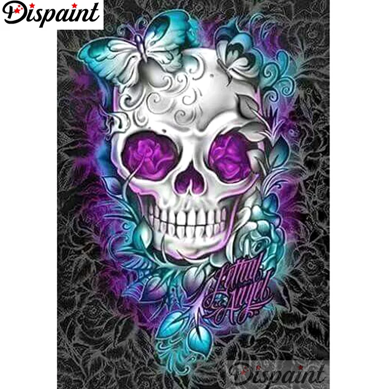 

Dispaint Full Square/Round Drill 5D DIY Diamond Painting "Cartoon skull flower"3D Embroidery Cross Stitch Home Decor Gift A12555