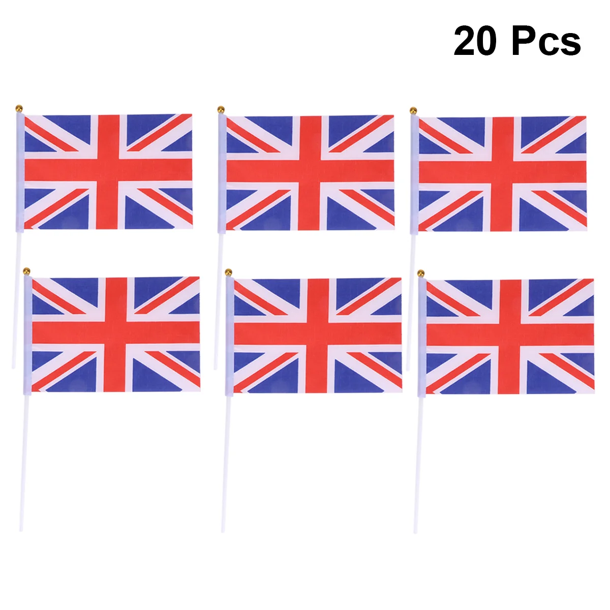 

20 Pcs Hand Held Stick Flags Portable Banner Sports Decoration Polyester Plastic Lightweight Compact