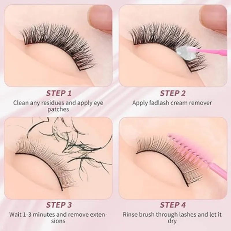 2Pcs Sky Pink Gel Eyelash Remover Korea Best Quickly Dissolves Adhesive 15g No Residue Eyelash Extension Professional Remover