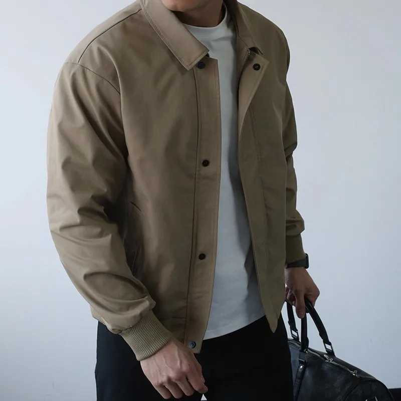 

Lapel Jacket Men Spring Autumn New Anti-Wrinkle Non-Iron Casual Commuter Workwear Executive Short Coat Top