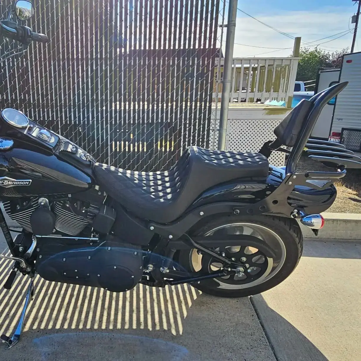 For Harley Fat Boy Lo FLSTF 2007-2017 Softail FXST CVO 06-12 Motorcycle Accessories Passenger Backrest Sissy Bar & Luggage Rack