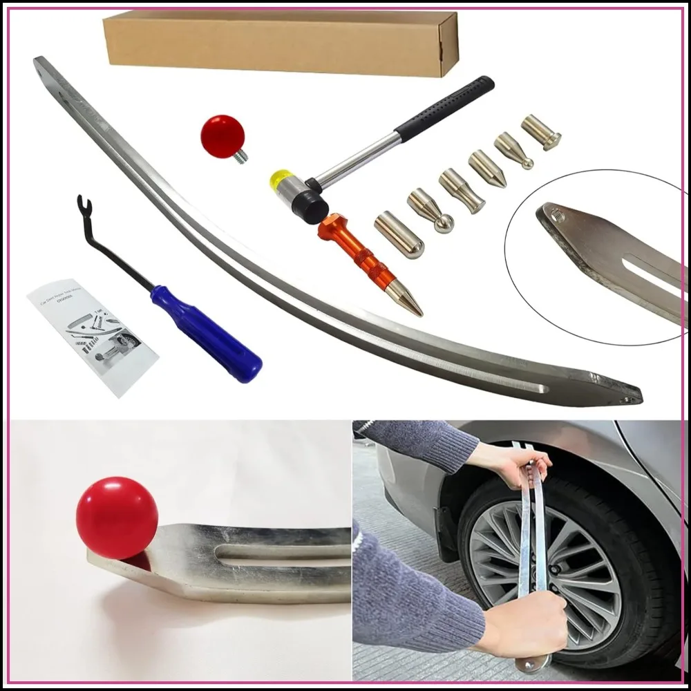 

Car Dent Removal Puller Lifter Big Curved Rod Crowbar Tools Hook Rods Kit