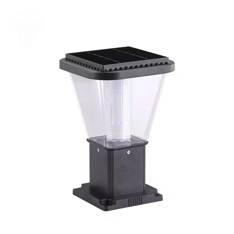 Outdoor Waterproof Pillar Main Gate Fence Post Lamp Led Solar Pillar Lights for Housing Garden