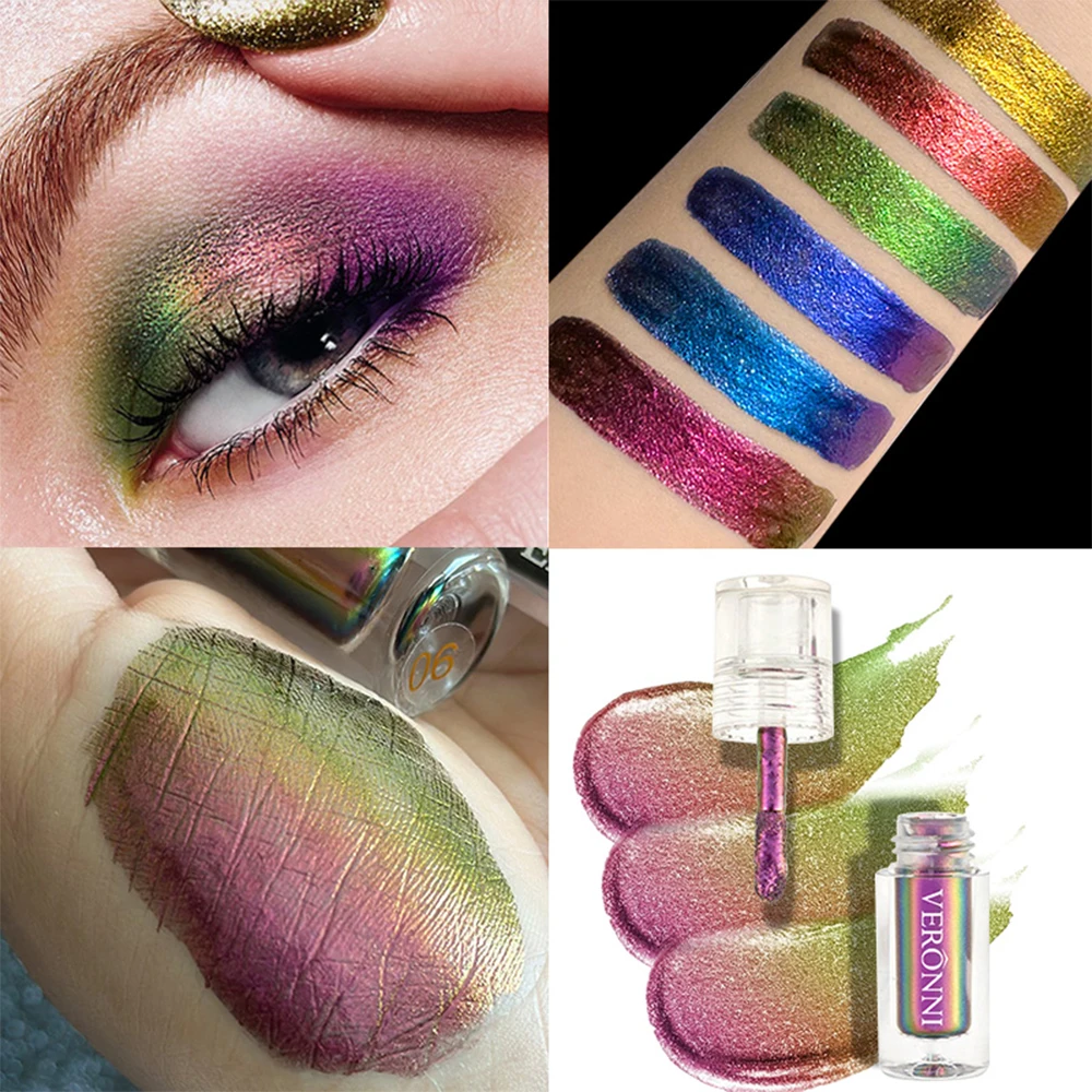 Aurora Multi Chrome Eyeshadow Pigments Long lasting Multi Chrome Chameleon Peacock Galaxy Chrome Glitter Liquid Eyeshadow