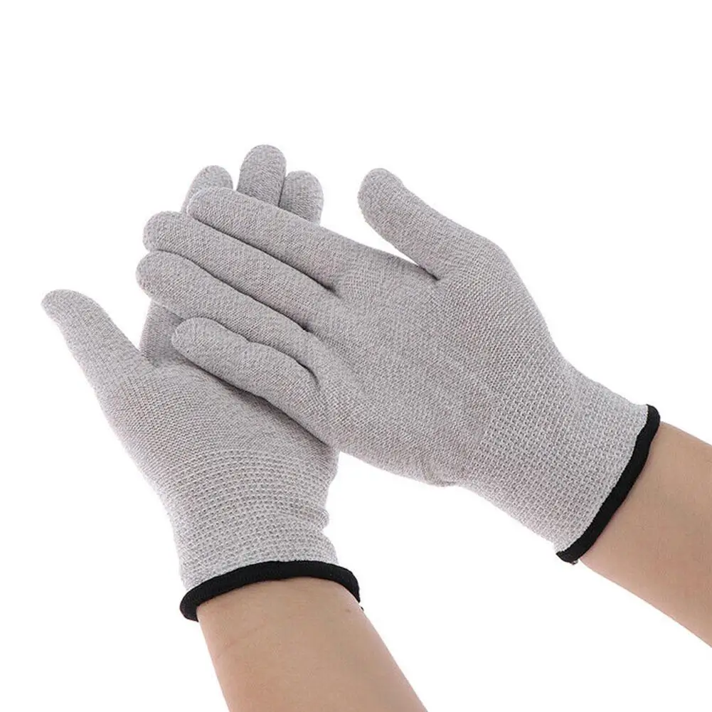 

1pair Conductive Silver Fiber Electrode Gloves Pads Electrotherapy Massage herapy Gloves for Phycical 4 Size