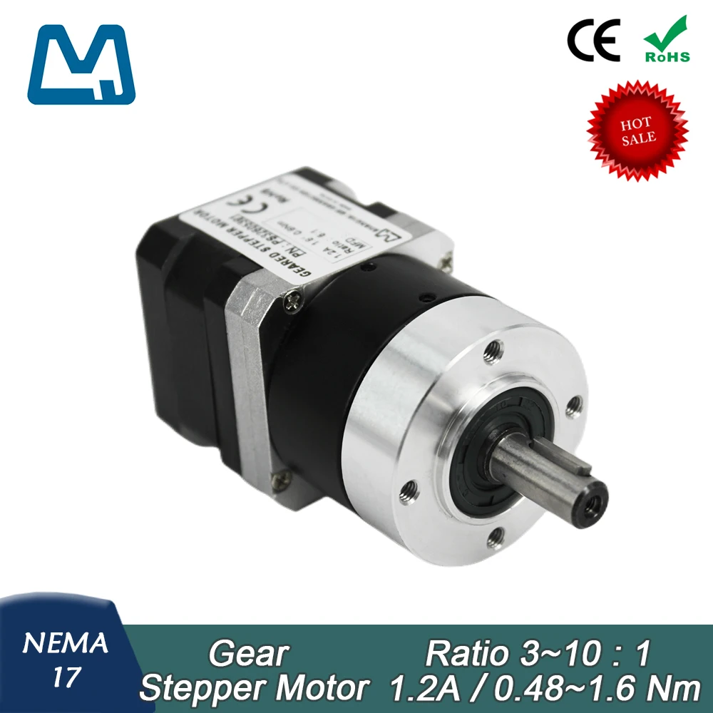 Nema17 Planetary Gearbox Ratio 10:1 Keyway Shaft 42 Stepper Motor 26mm Body Lenght 1.2A 0.16Nm