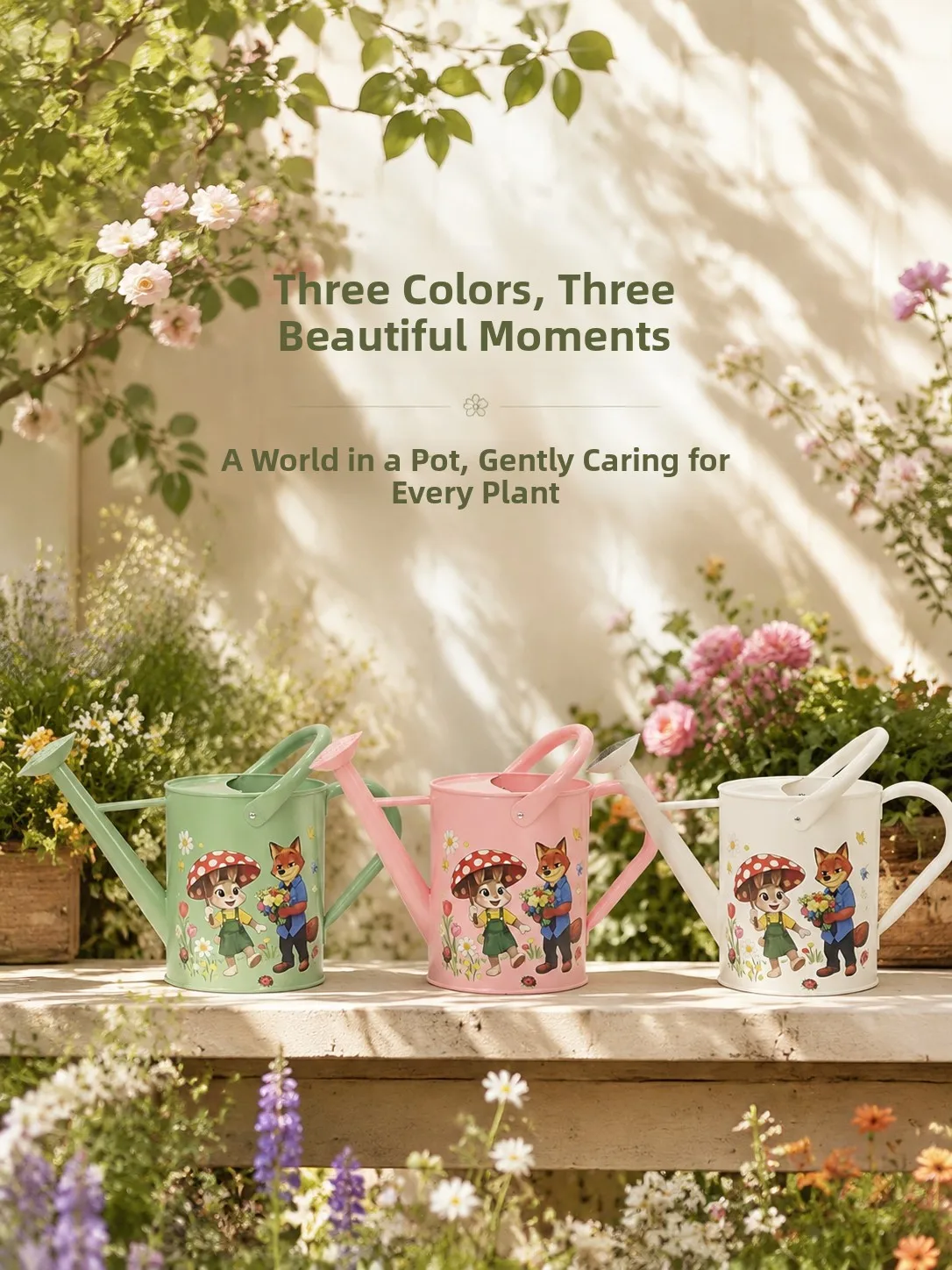 

Creative Long-Nosed Watering Pot Cute Cartoon Garden Hose Metal Sprinkler Adjustable Water Output Flower Care Garden Tool