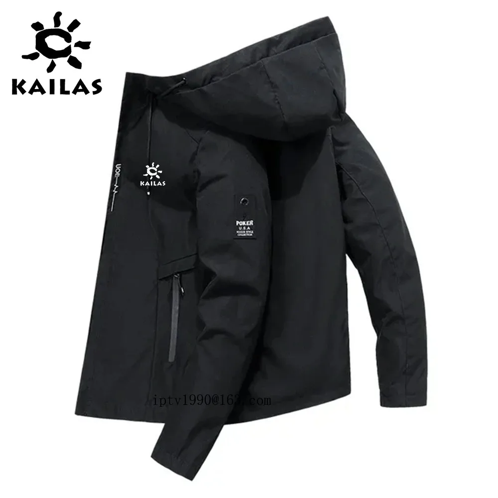 2024KAILAS Zippered Hooded Jacket,Outdoor Sports Trench Coat,Windproof,High Quality,Leisure Brand,Spring and Autumn,New