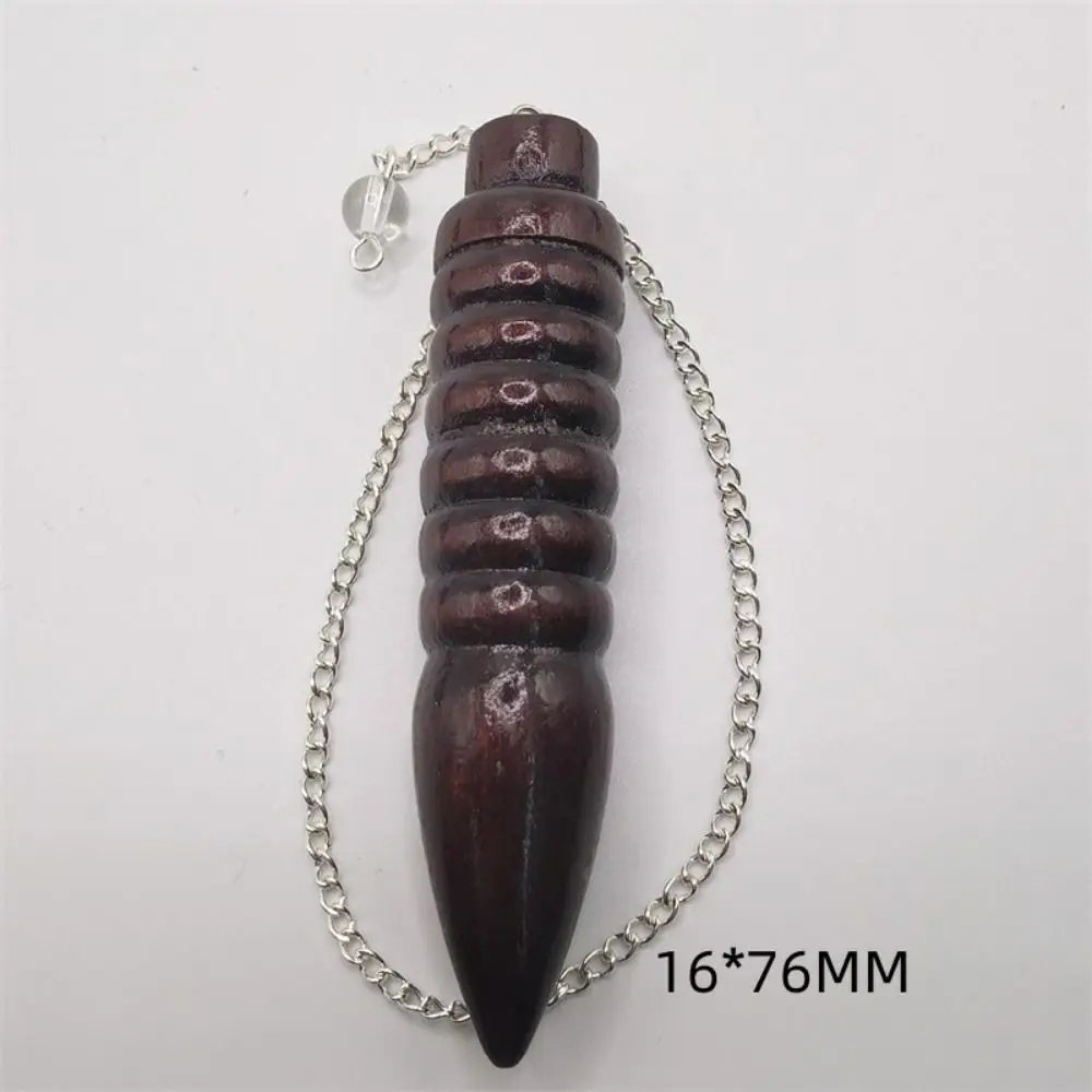 Wooden Natural Wooden Pendulum New Design Dowsing Healing Reiki Pendulum Pendant with Chain Amulet Round Cone Pattern