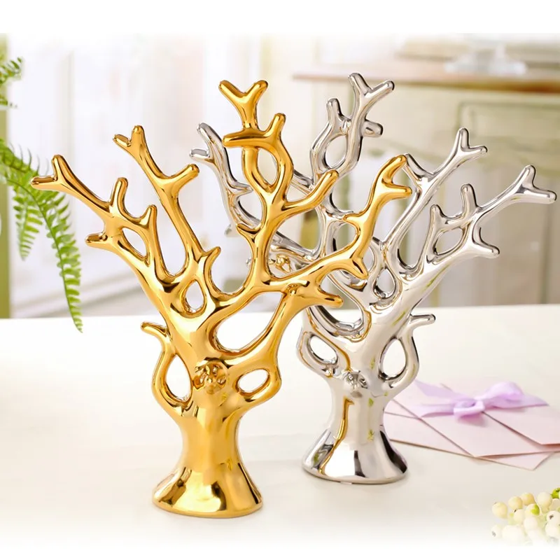 Ceramic Decorative Trees for Wedding Decoration, Chinese Rich Tree, Coral, Desktop Furnishing Articles, Black, White, Red Color