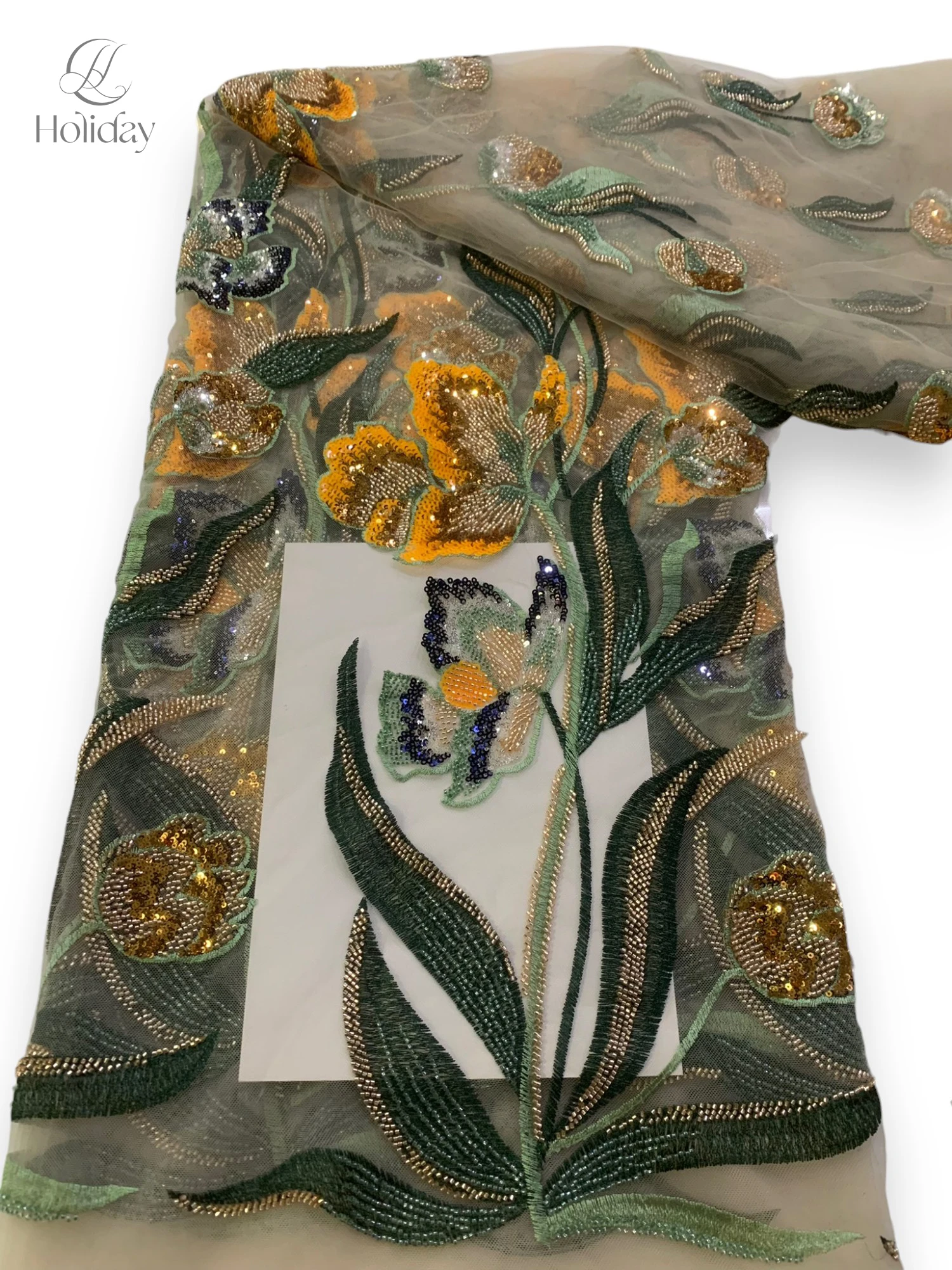 

2025 New Arrival High-Quality lace fabric Fabrics Nigerian Mesh Lace Fabric Beads African Lace fabrics for sewing